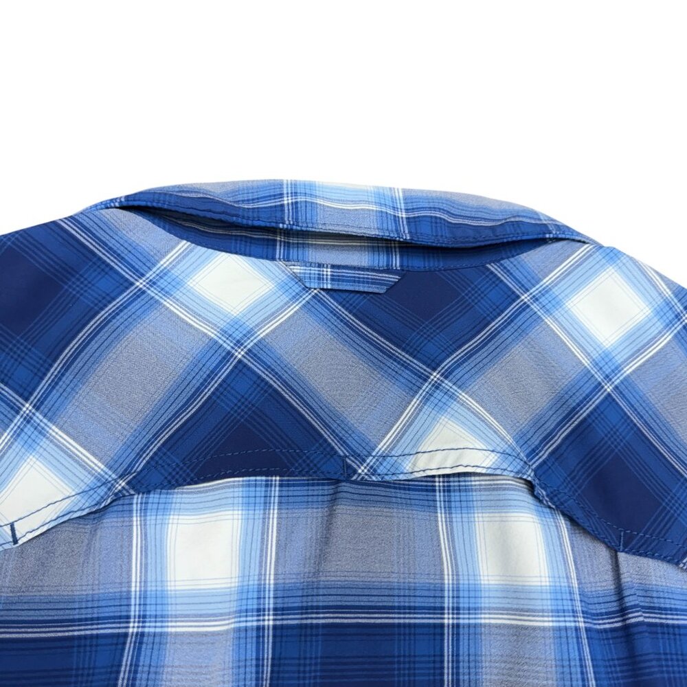 EUC Women's DULUTH TRADING CO. Sidewinder Plaid Gardening Shirt Blue | Size XL - Picture 3 of 10